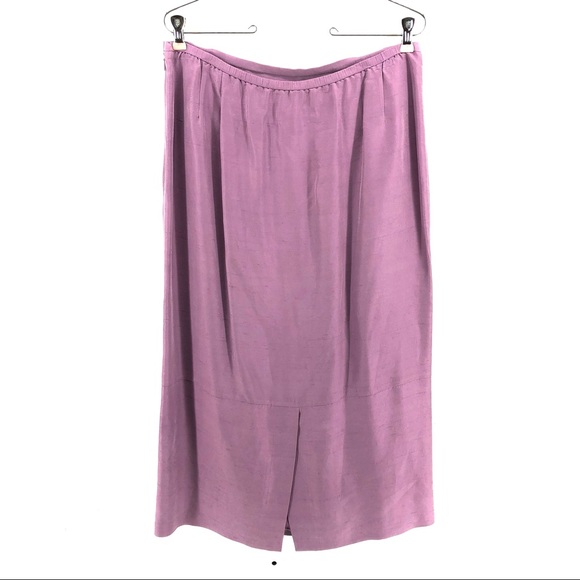 Eileen Fisher Lavender Purple 2 Piece 100% Silk Skirt Set - Picture 9 of 15
